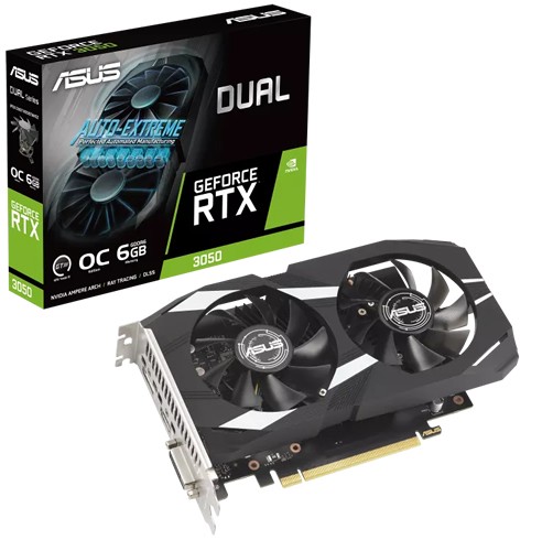 Asus Dual Nvidia Geforce RTX 3050 OC 6 GB